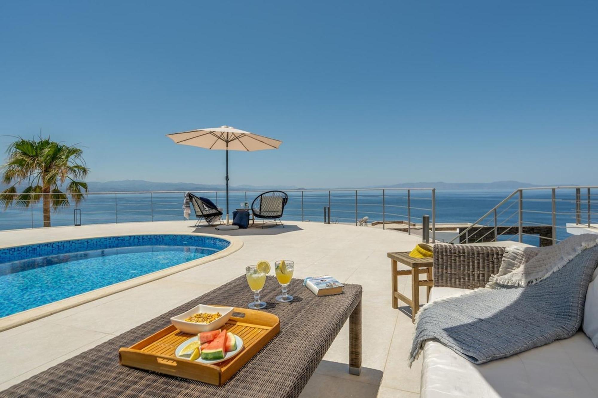 Villa Hemera Ocean View Private Heated Pool 克拉法吉亚 外观 照片