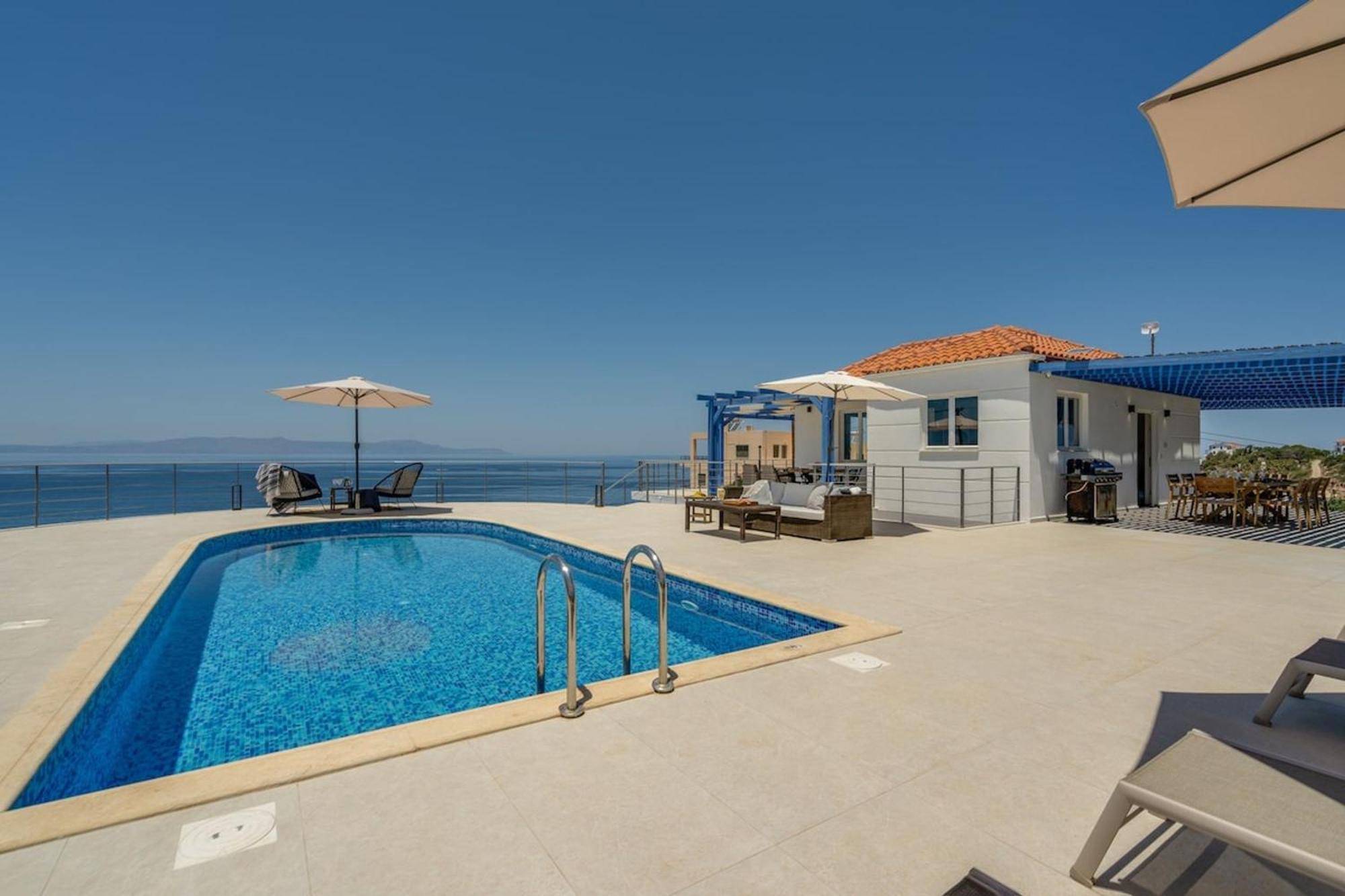 Villa Hemera Ocean View Private Heated Pool 克拉法吉亚 外观 照片