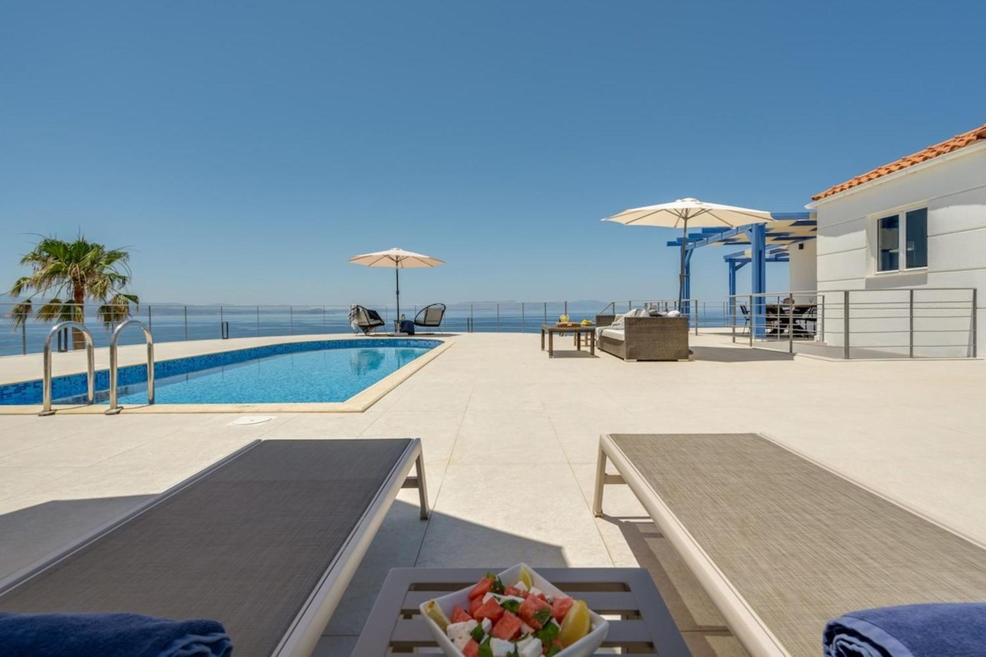 Villa Hemera Ocean View Private Heated Pool 克拉法吉亚 外观 照片
